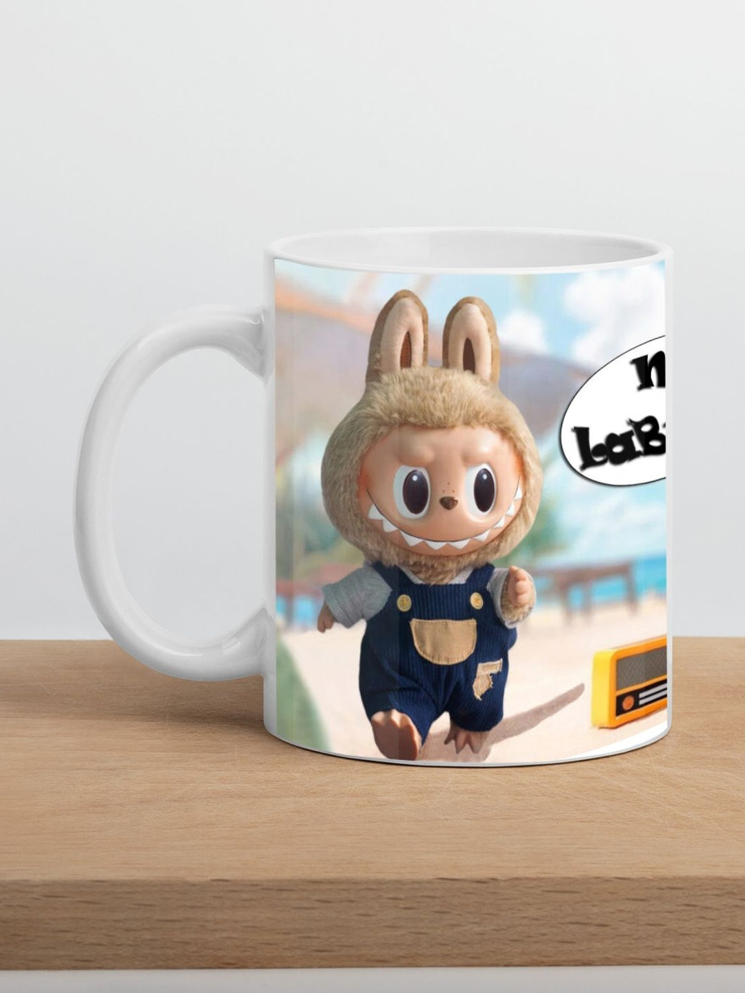 PaMeG White & Blue Cartoon Characters Printed Ceramic Glossy Mug
