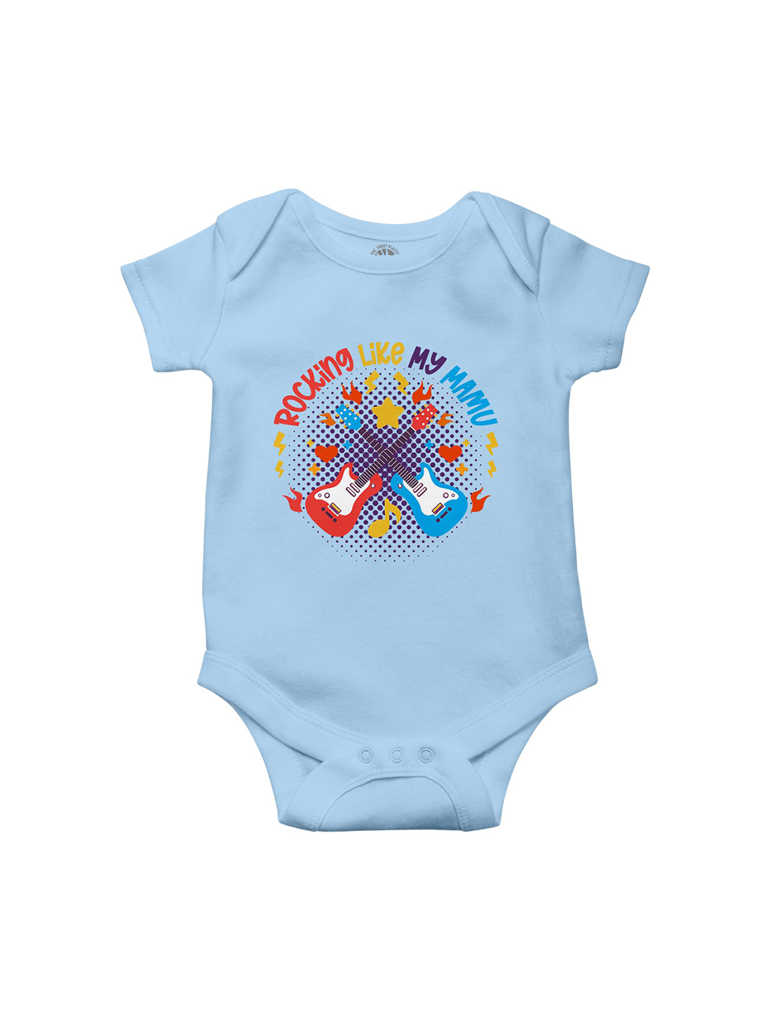 THE PRINT PLATTER Infants Rocking Like My Mamu Printed Envelope Neck Cotton Bodysuit