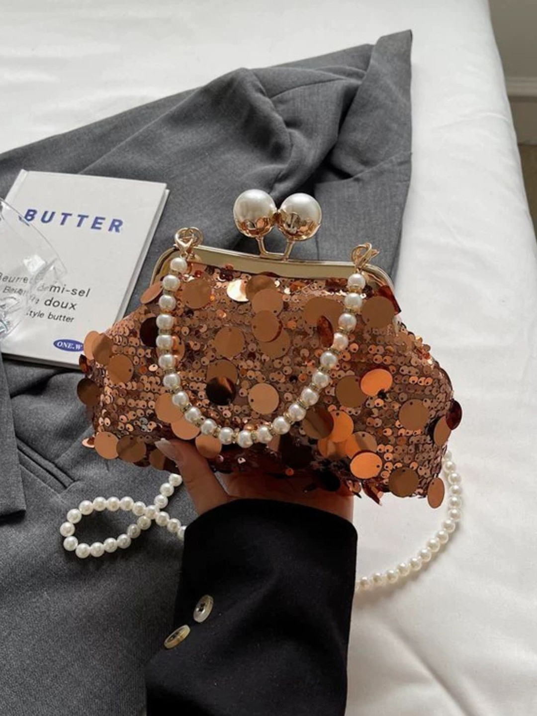 KPOP Embellished Box Clutch