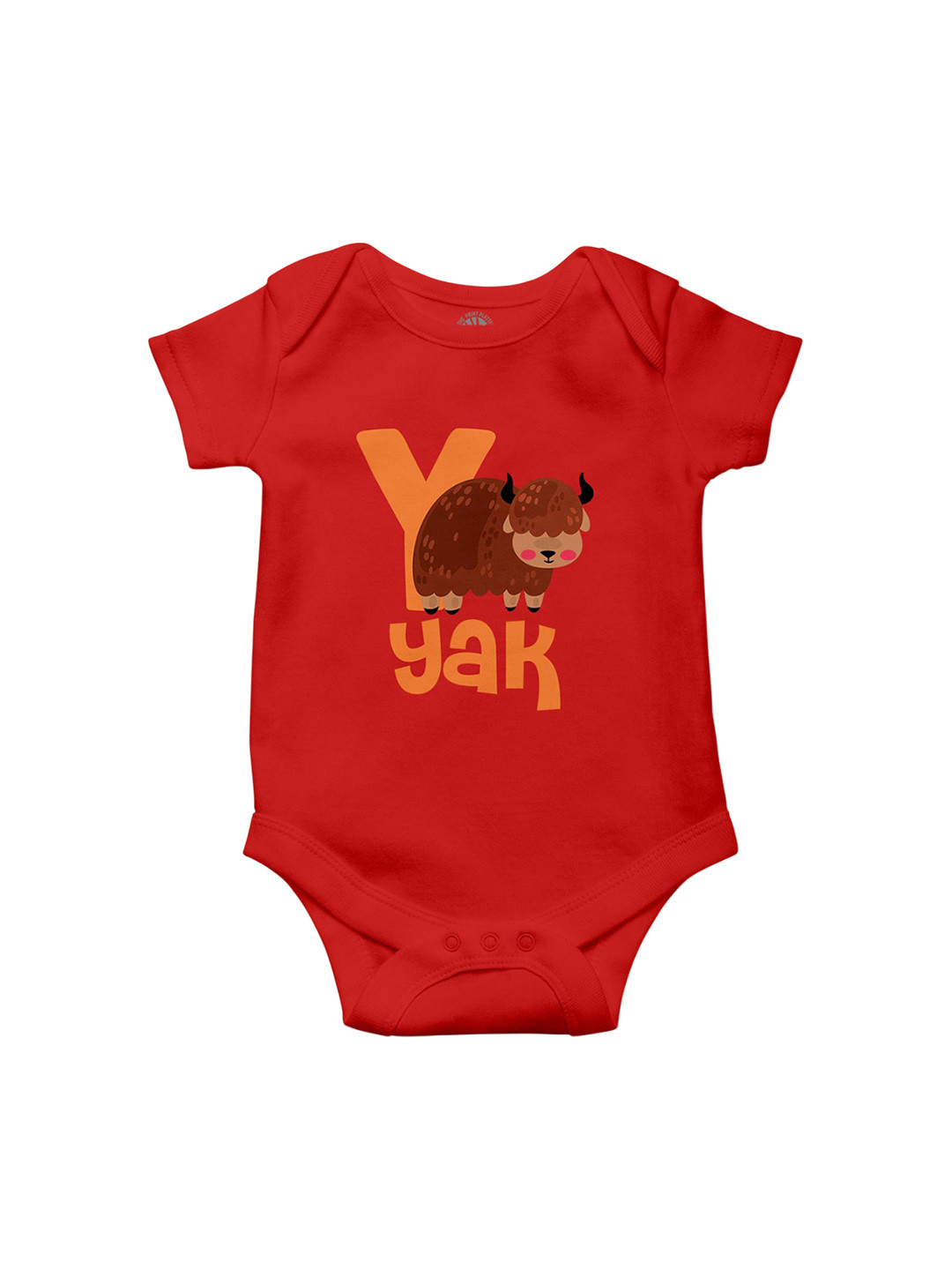 THE PRINT PLATTER Infants Yak Printed Bio Wash Envelope Neck Cotton Bodysuit