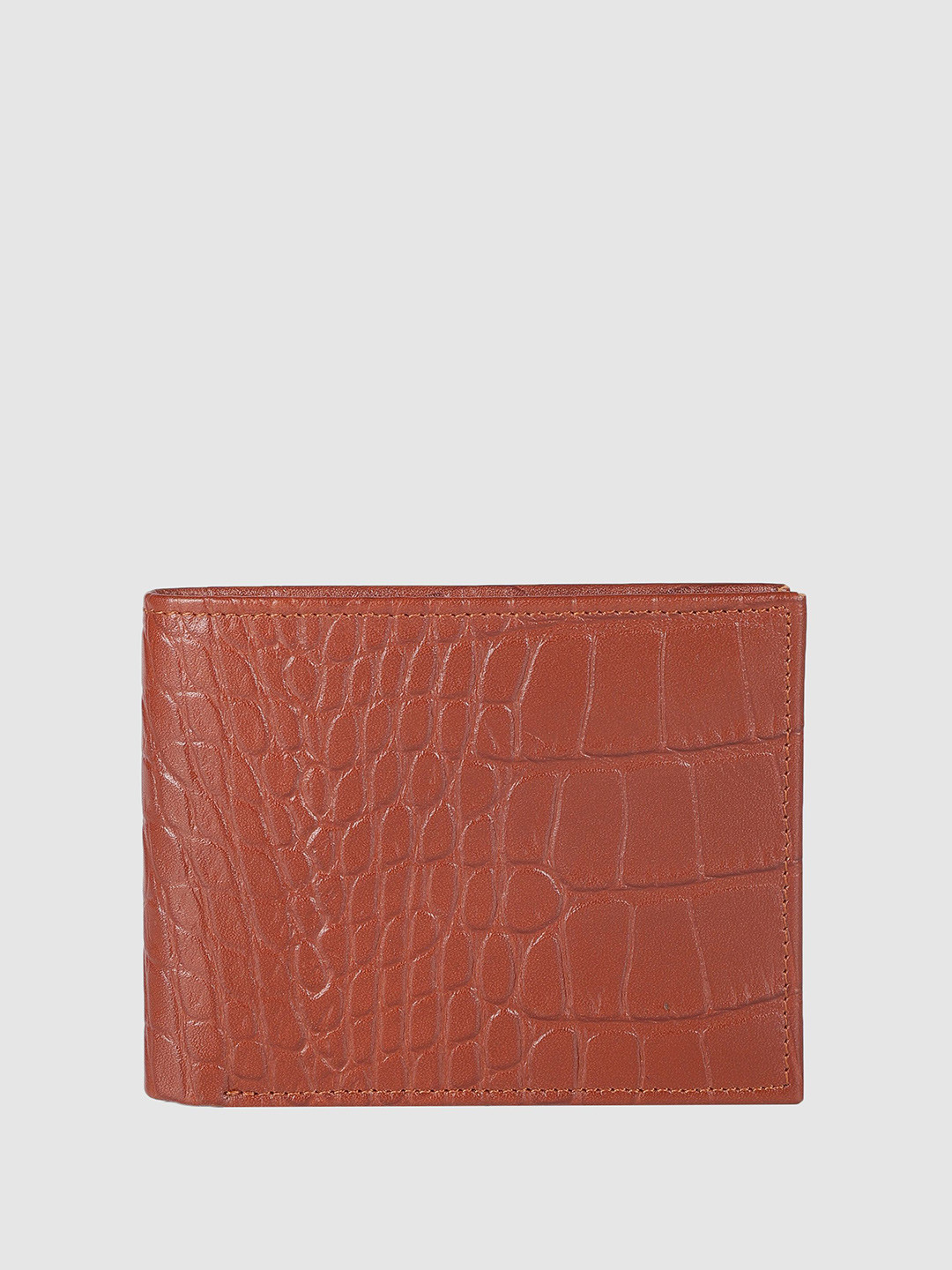 IN.HIDE Men Textured Leather Two Fold Wallet With 11 Card Holders