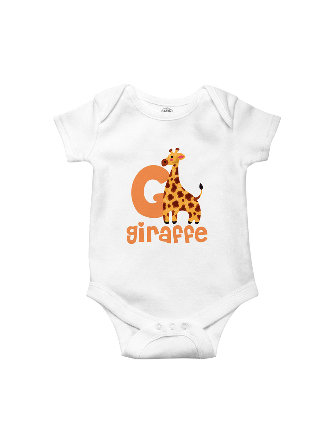THE PRINT PLATTER Kids Infants Giraffe Printed Envelope Neck Ultra bio wash Bodysuits