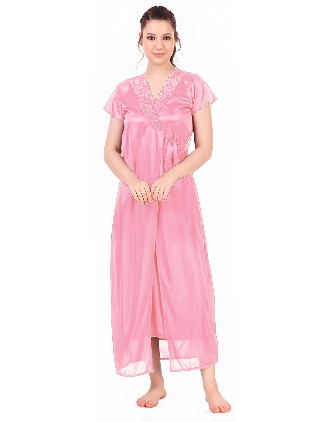 DIVINE PARIDHAAN Women 6 Piece Satin Nightdress
