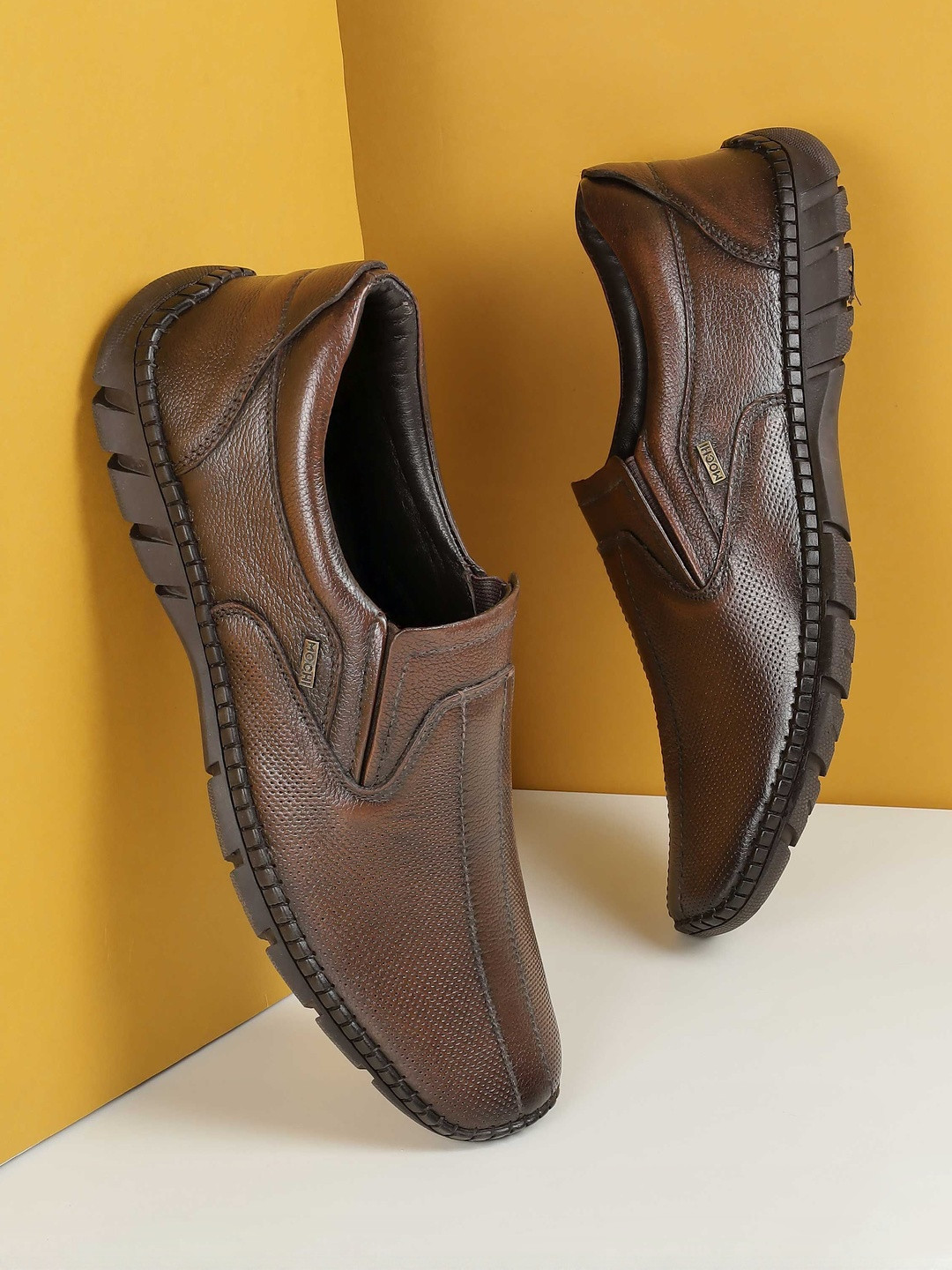Mochi Men Perforations Leather Slip-On Sneakers