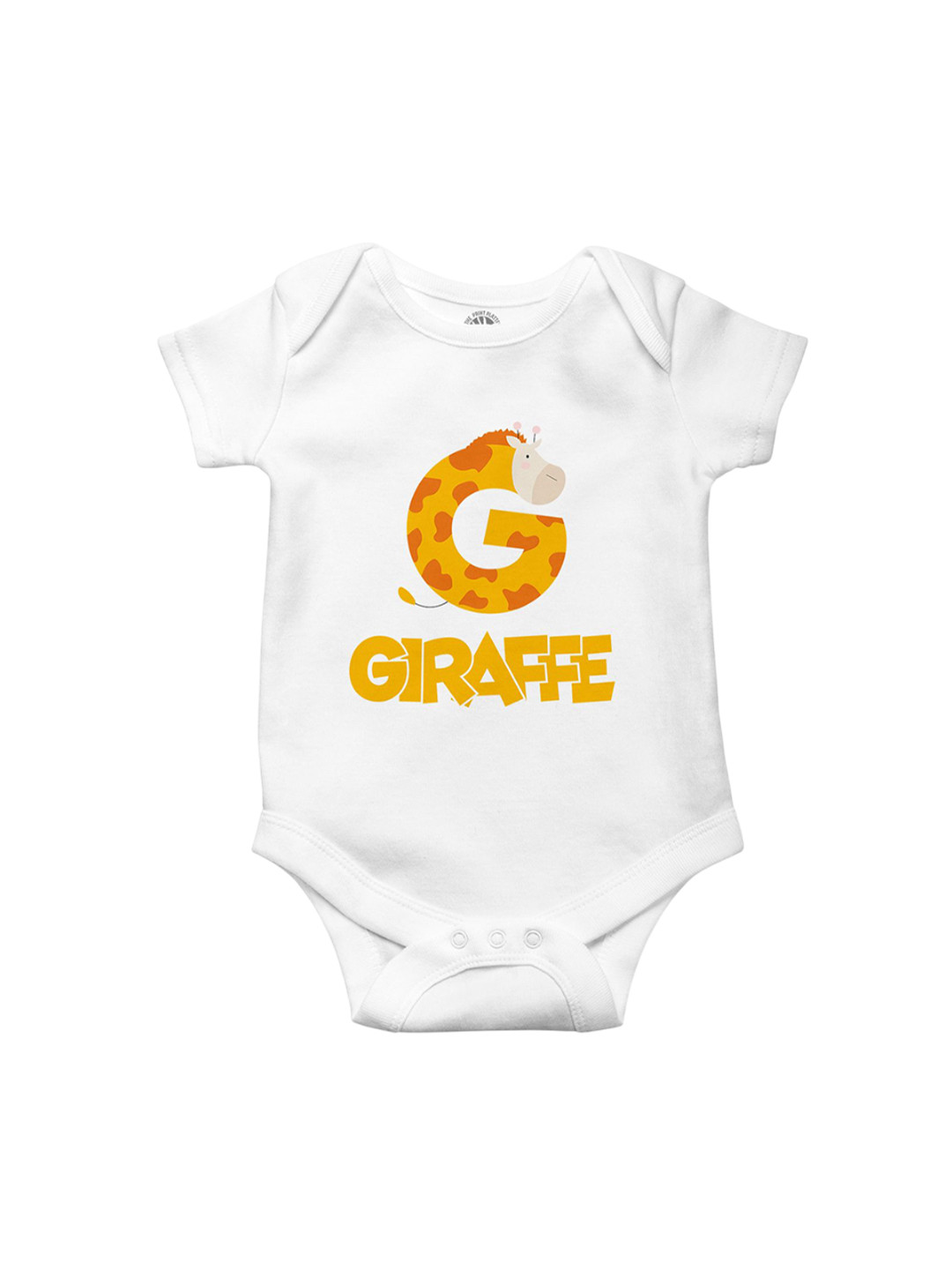 THE PRINT PLATTER Kids Giraffe Printed Envelope Neck Cotton Bodysuit