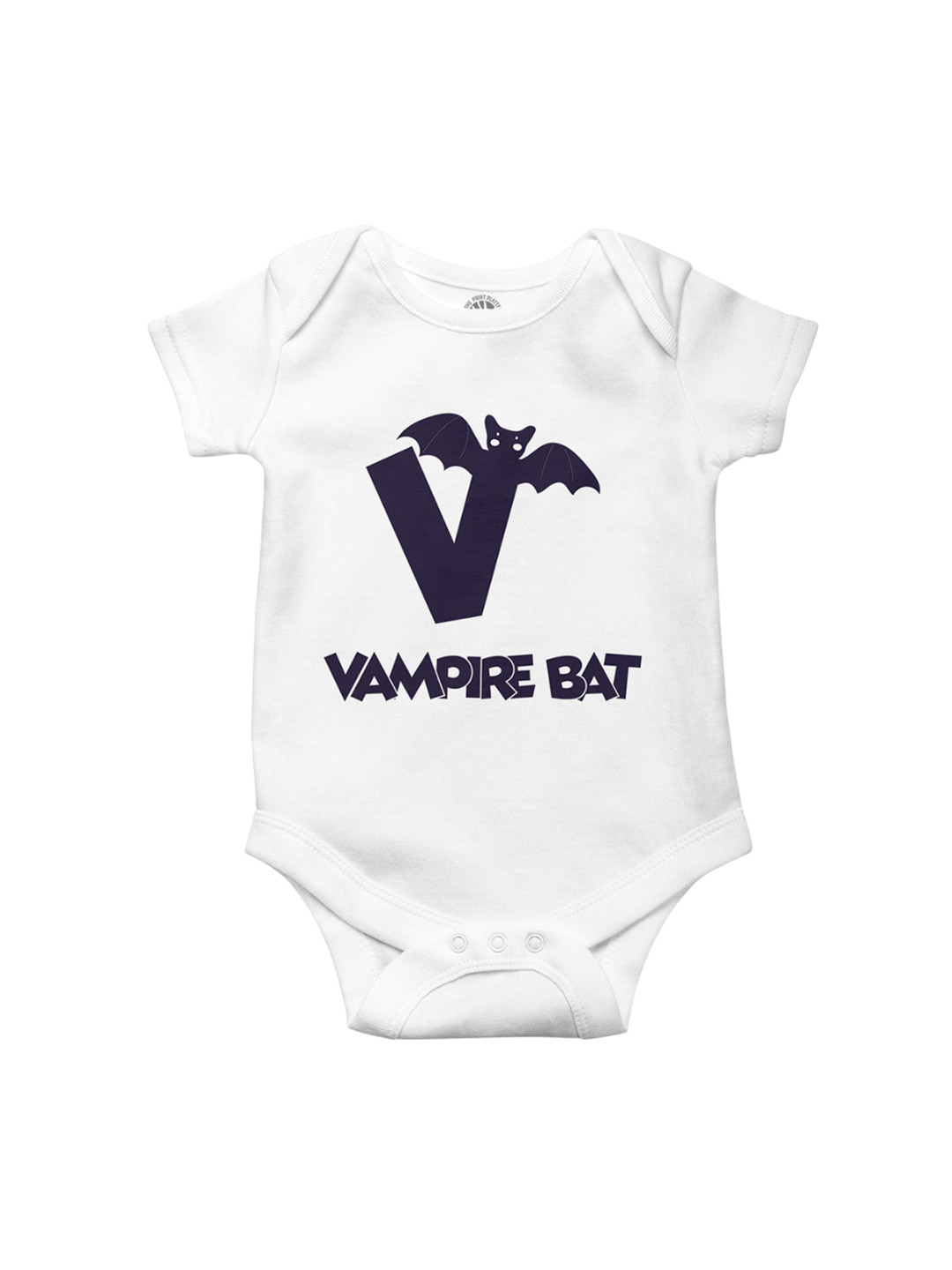 THE PRINT PLATTER Kids Vampire Printed Bio Wash Envelope Neck Cotton Bodysuit