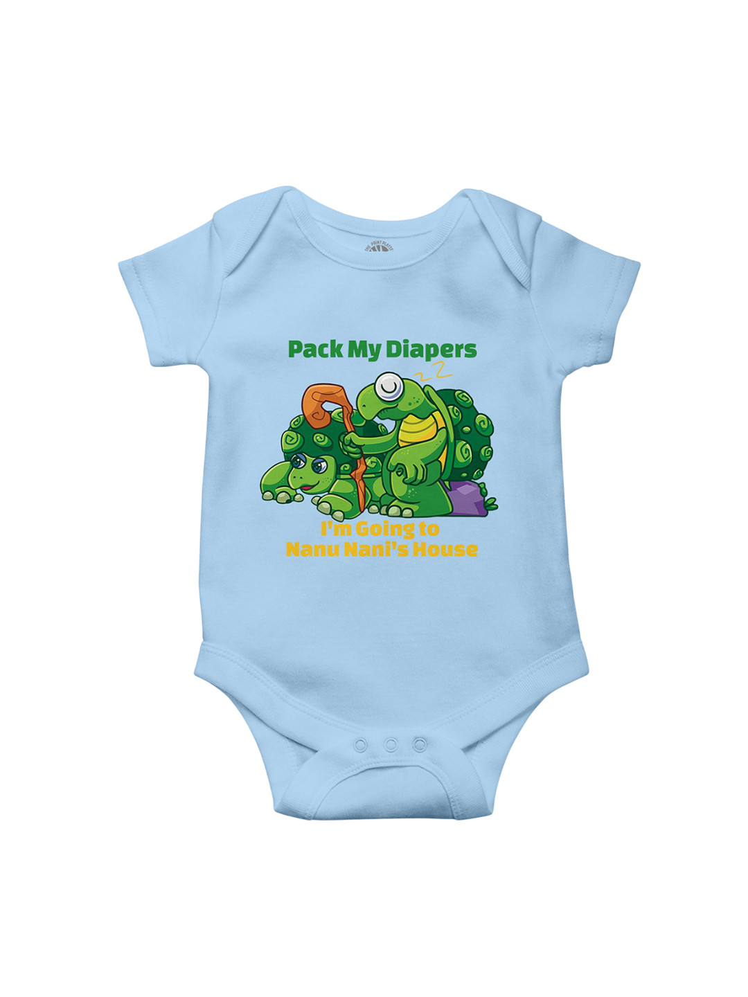 THE PRINT PLATTER Infants Nanu Nani House Printed Cotton Envelope Neck Bodysuit