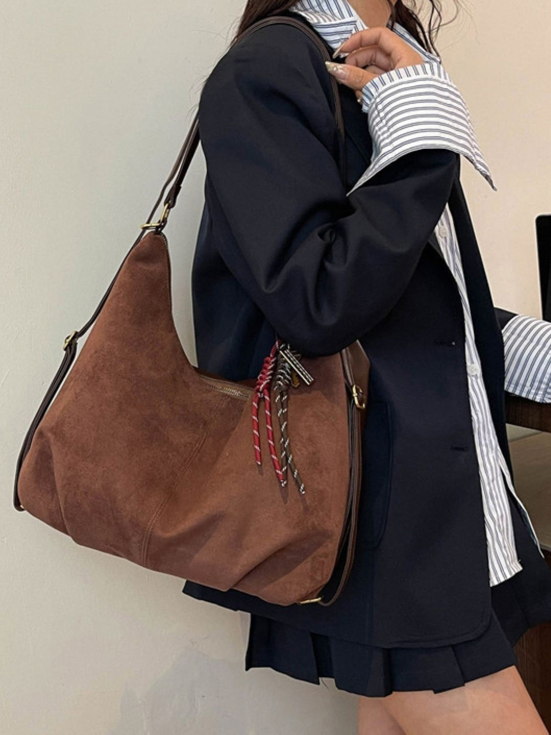 KPOP Half Moon Detachable Sling Strap Hobo Bag