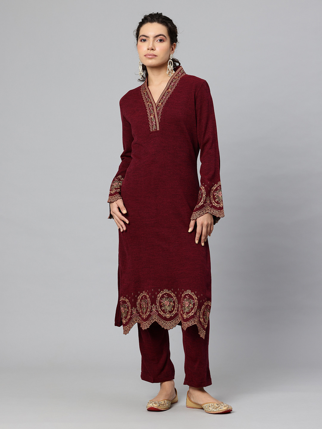 SWI Stylish Embroidered Regular Kurta with Trousers