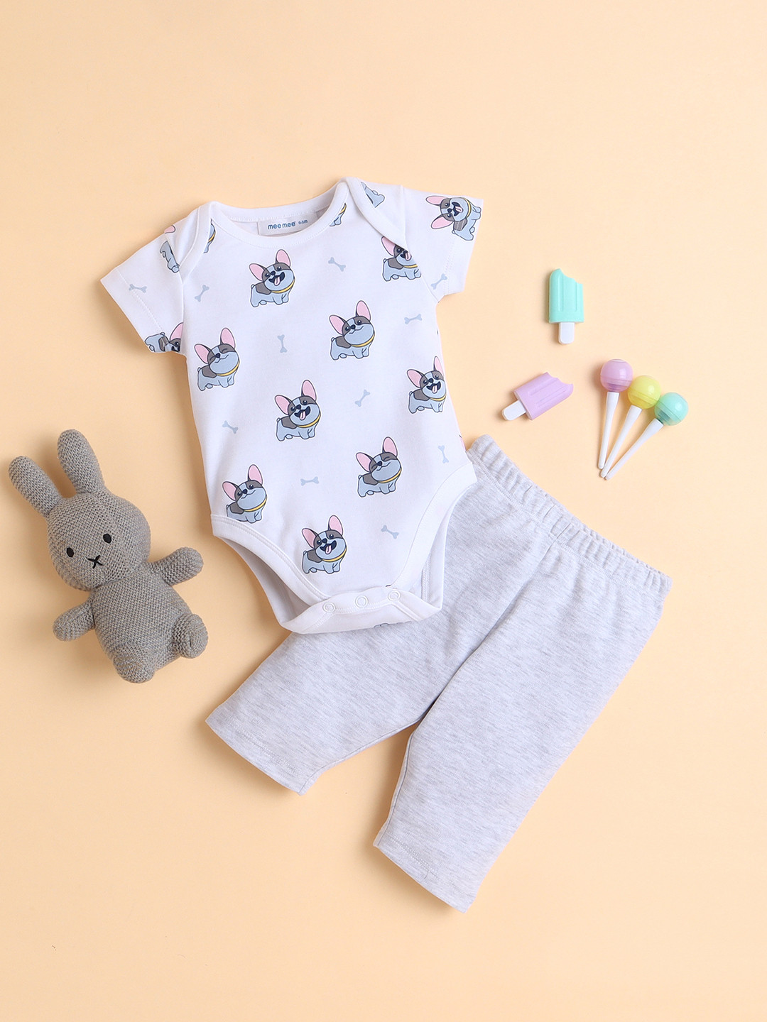 MeeMee Kids Printed Short Sleeves Leotard With Leggings