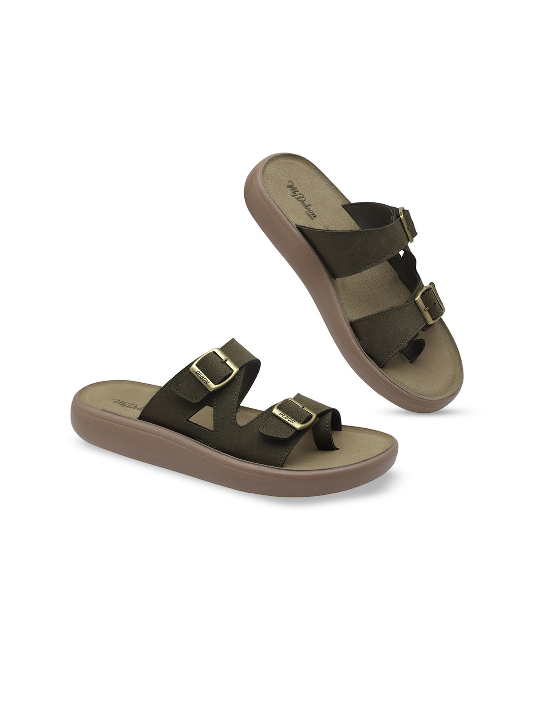VKC DEBON Women Open Toe Buckle Detail Comfort Heel Sandals