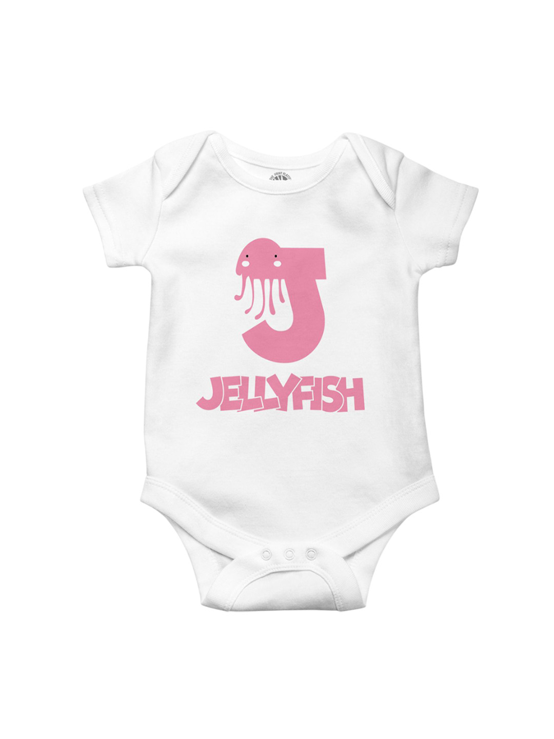 THE PRINT PLATTER Infants Jellyfish Printed Bio Wash Envelope Neck Cotton Bodysuitdysuits