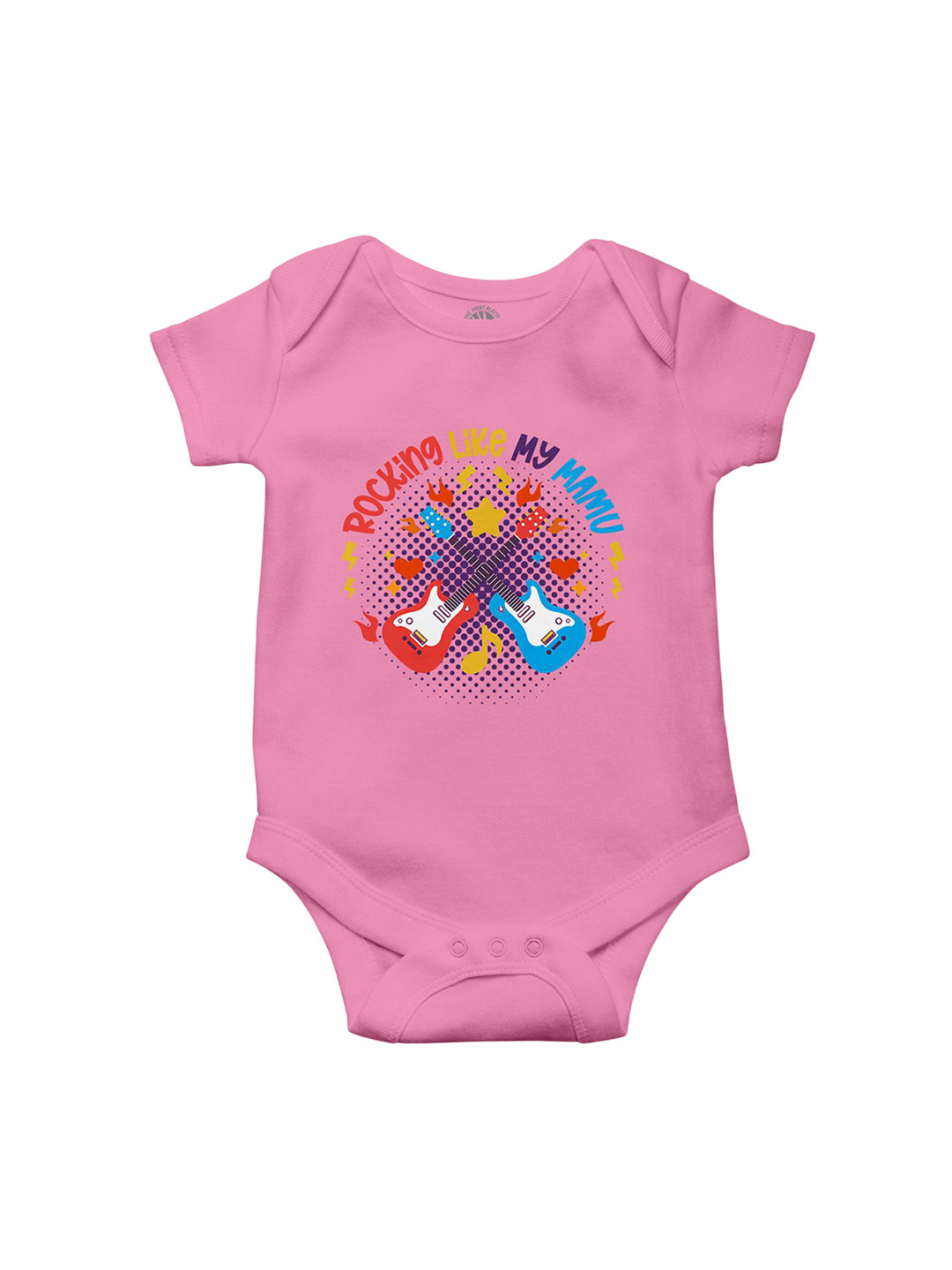 THE PRINT PLATTER Kids Rocking Like My Mamu Printed Bio Wash Envelope Neck Cotton Bodysuit