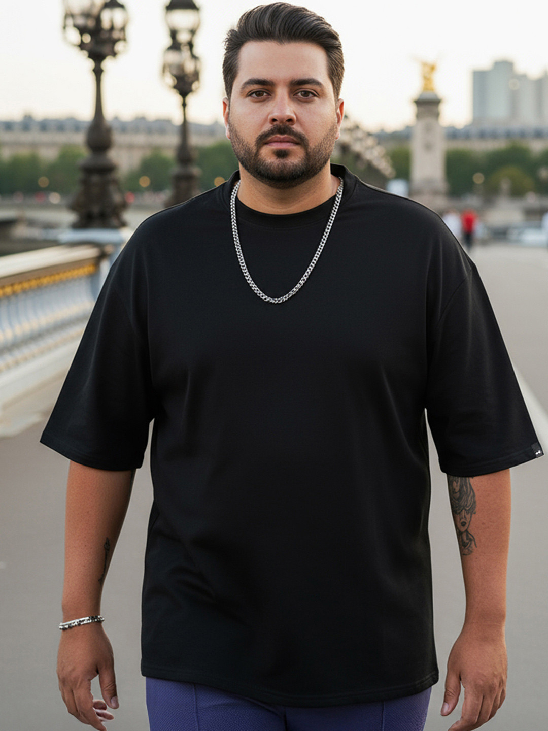 Bewakoof Plus Drop-Shoulder Sleeves Cotton Oversized T-shirt