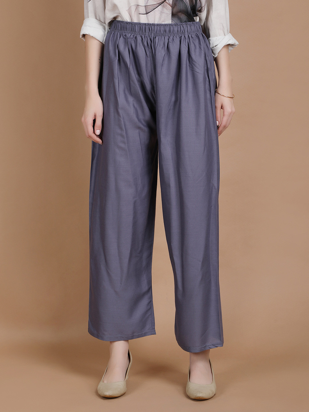 MICHAEL KOVLIN Women Plus Size Mid-Rise Viscose Rayon Wide Leg Palazzos