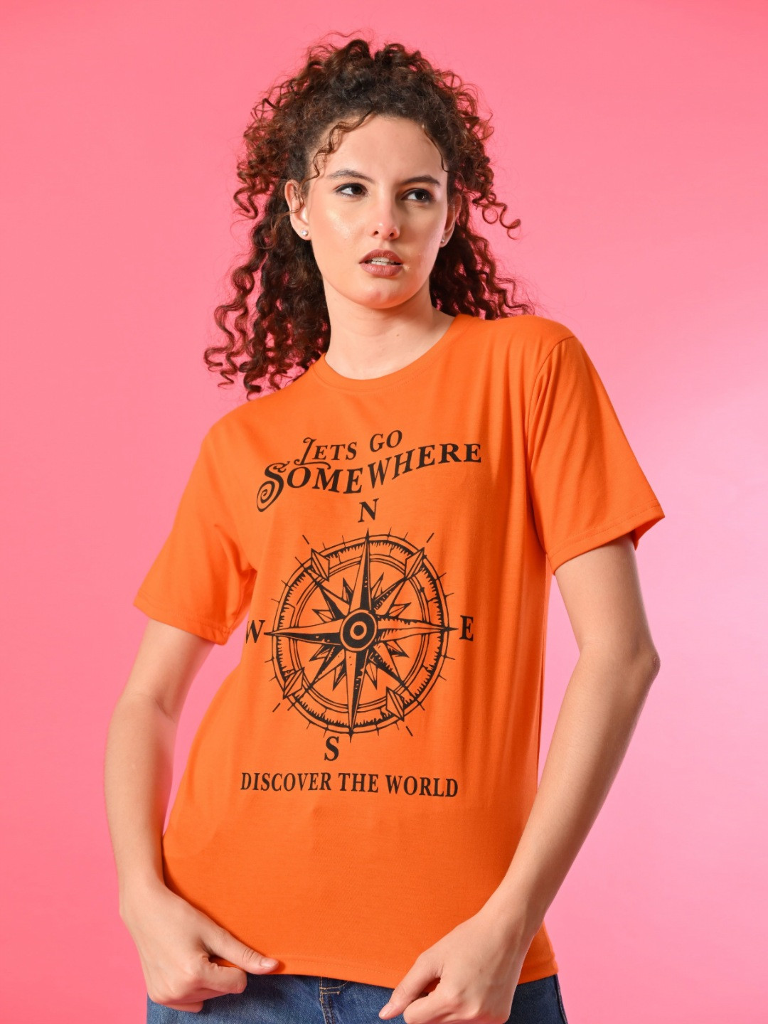 CORSICA Women Graphic Printed Round Neck Bio Finish Coton T-shirt