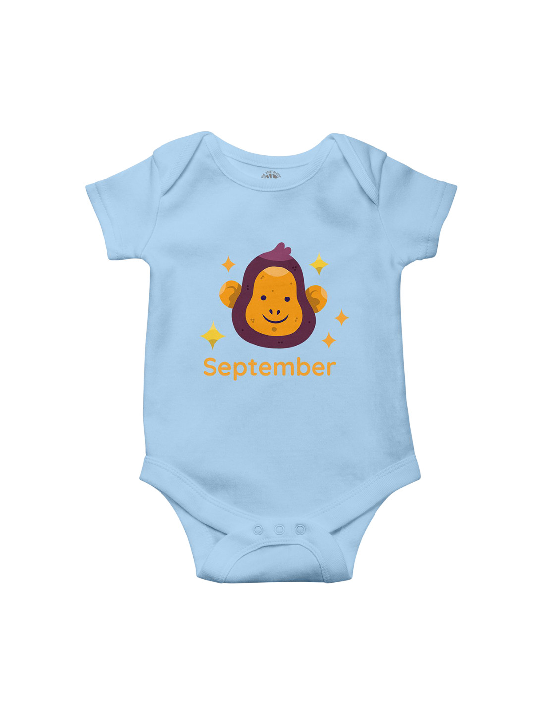 THE PRINT PLATTER Infants September Printed Cotton Envelope Neck Ultra Bio Wash Bodysuit