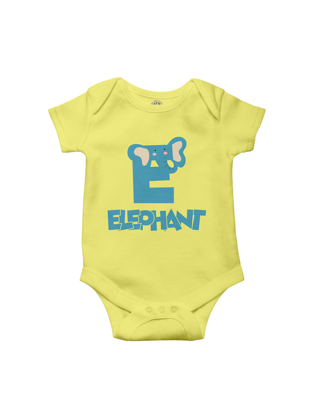 THE PRINT PLATTER Kids Elephant Printed Envelope Neck Cotton Bodysuit