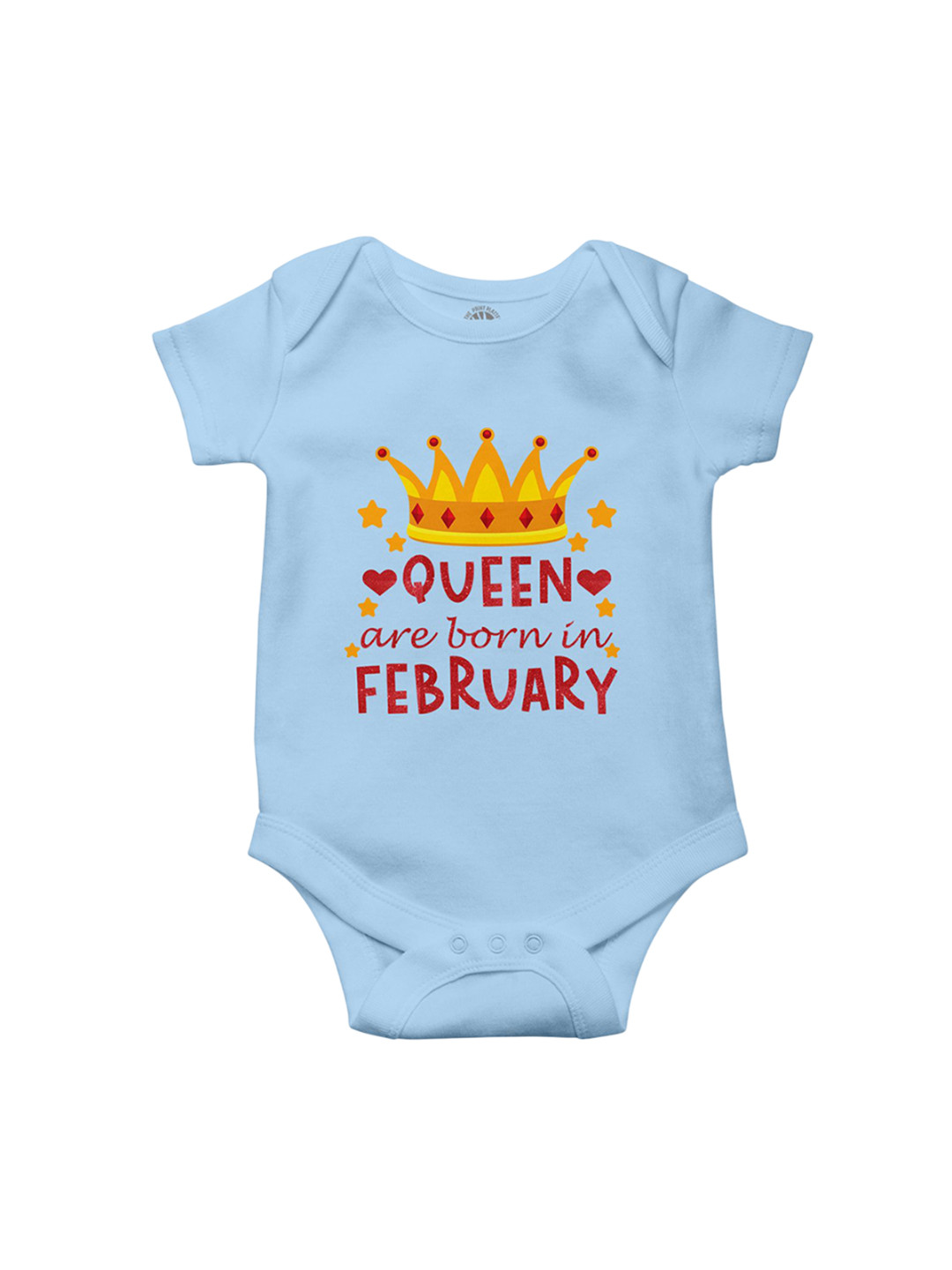 THE PRINT PLATTER Infants Girls Born In February Printed Cotton Bodysuit