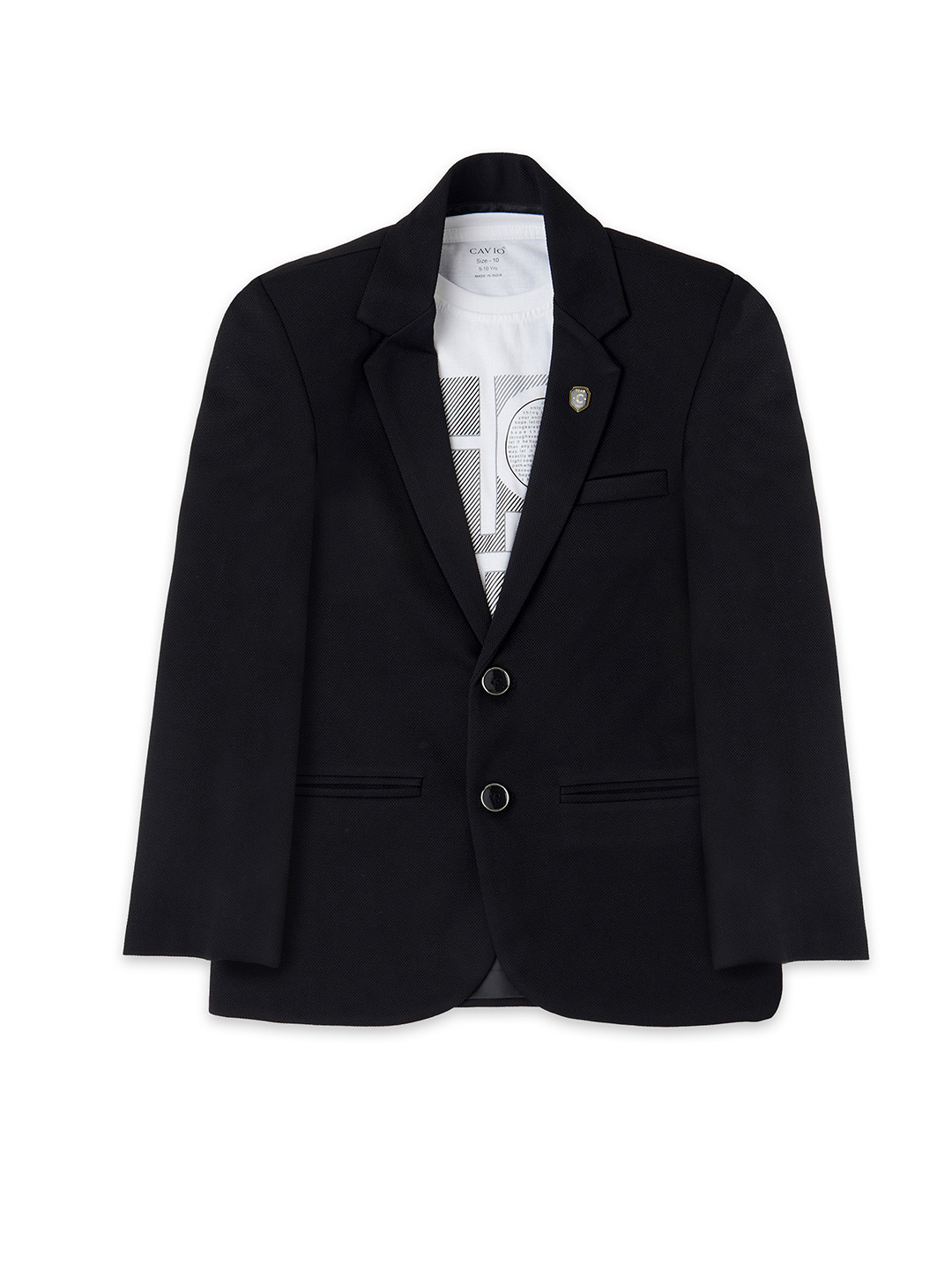 CAVIO Boys Single-Breasted Pure Cotton Party Blazer & T-Shirt