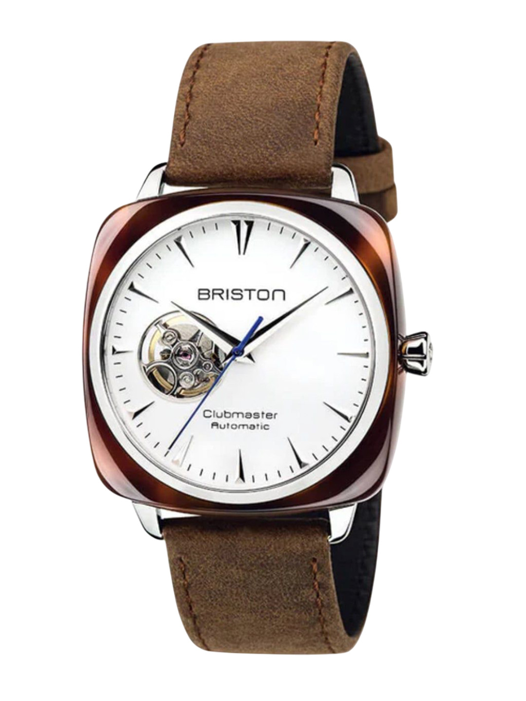 BRISTON Clubmaster Iconic Men Leather Straps Analogue Automatic Watch 18740.SA.TI.2.LVBR