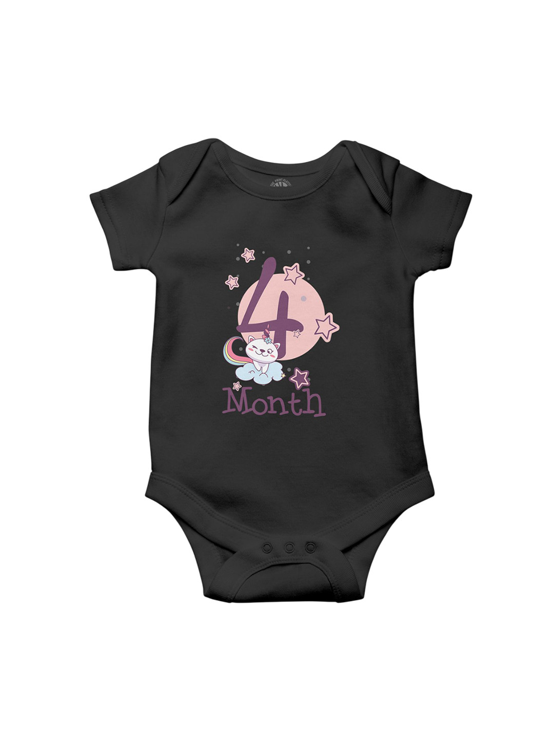 THE PRINT PLATTER Infants Round Neck Printed Bio Wash With Envelope Neck Cotton Bodysuit