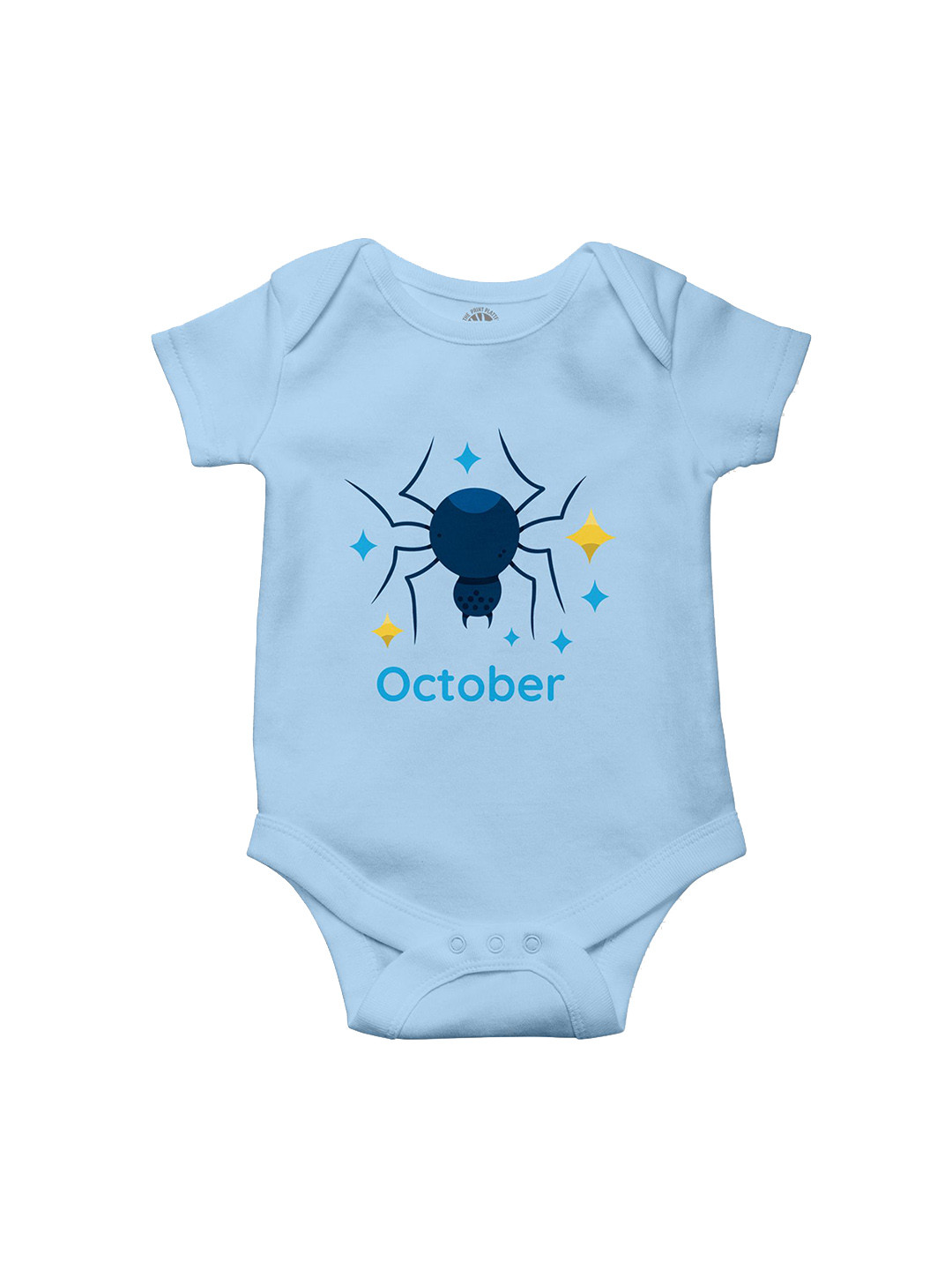 THE PRINT PLATTER Kids October Printed Envelope Neck Cotton Bodysuit