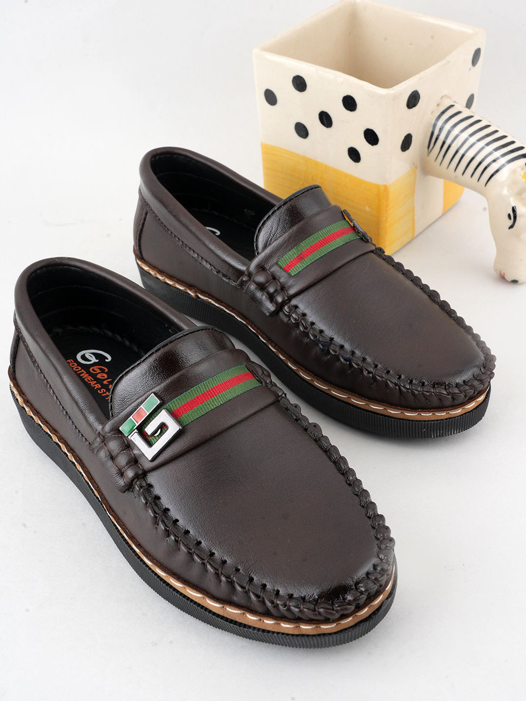 ZOOMBIE Boys Slip On Square Toe Moccasin Loafers Shoes