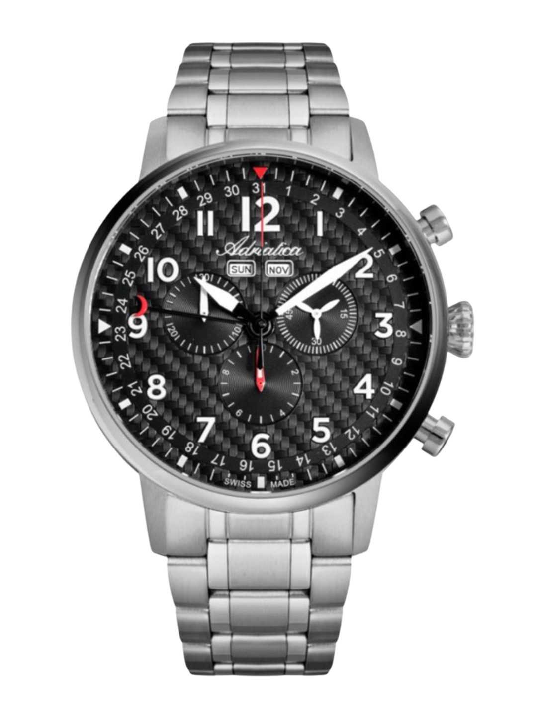 Adriatica Men Textured Dial & Bracelet Style Straps Analogue Watch A8308.4124CH