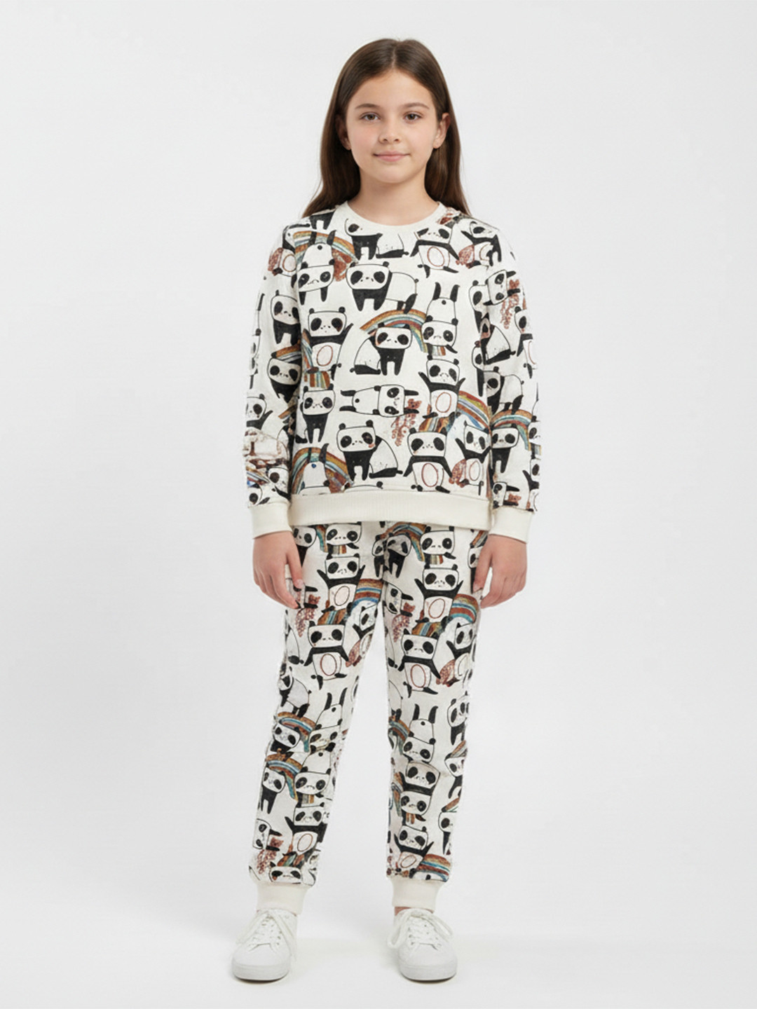 Alan Jones Girls Panda Printed Tracksuits