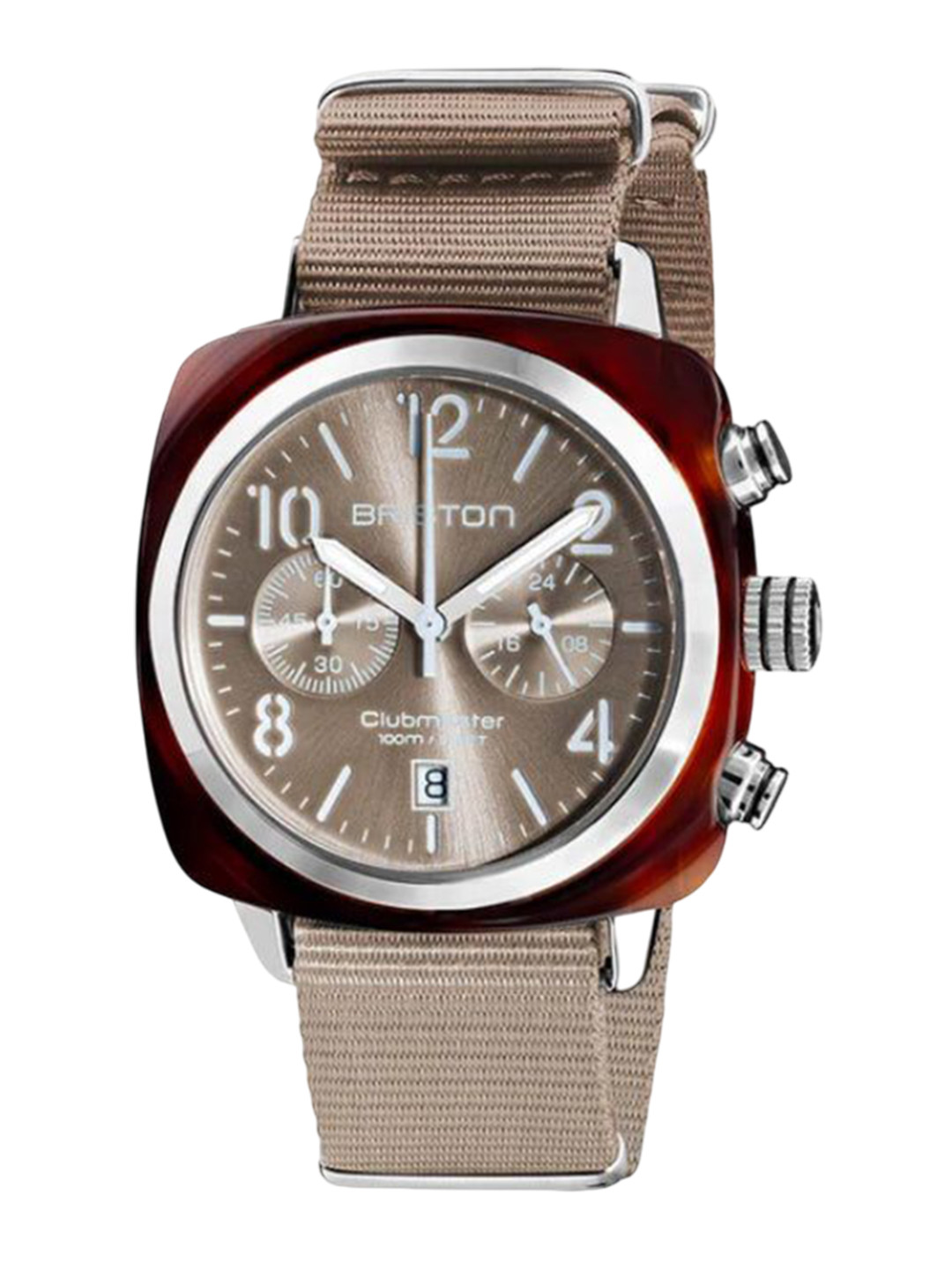 BRISTON Men Dial & Straps Analogue Taupe Chronograph Nato Watch19140.SA.T.30.NT