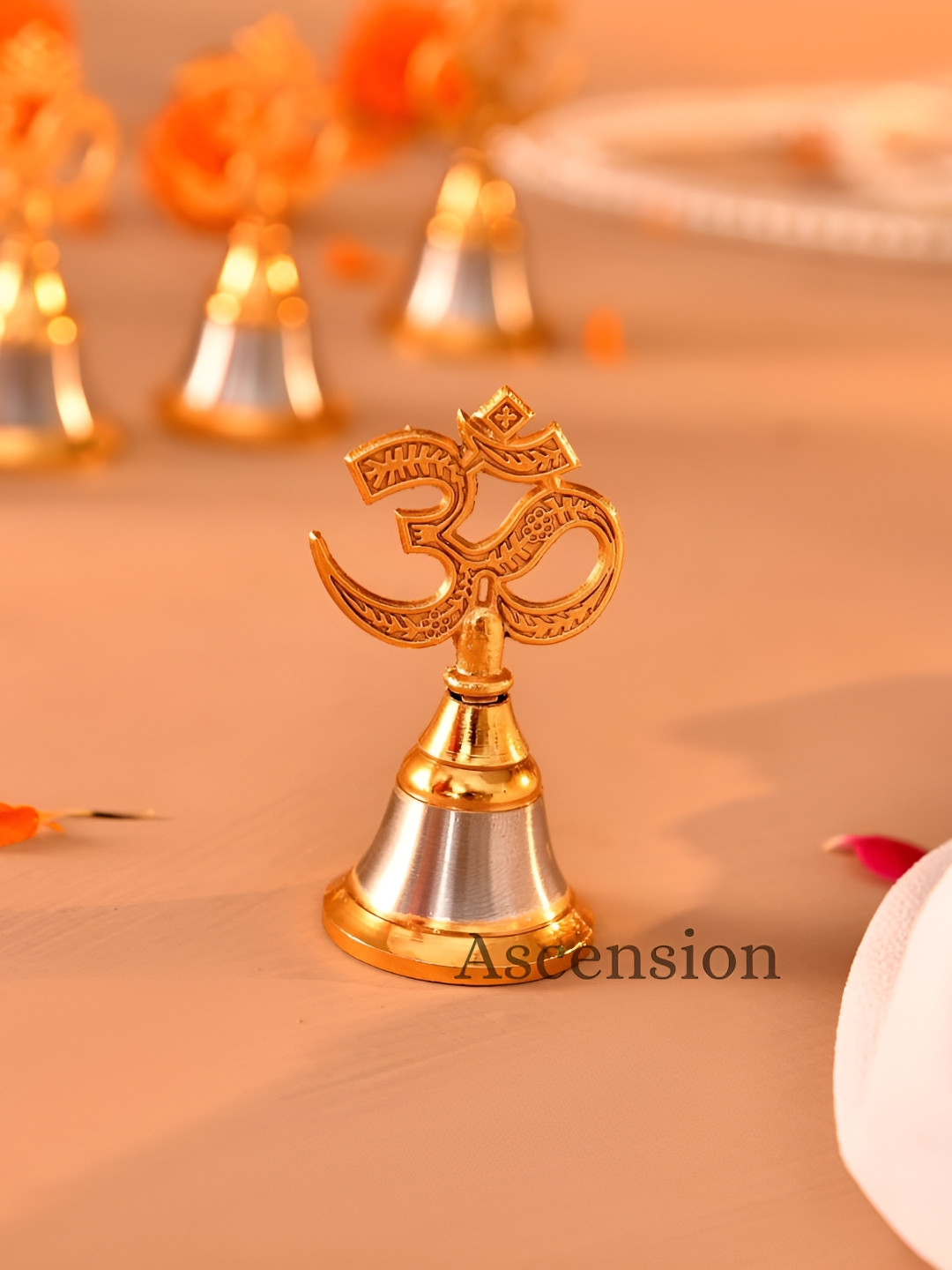 Ascension Gold-Plated Om Ghanti Pooja Essentials