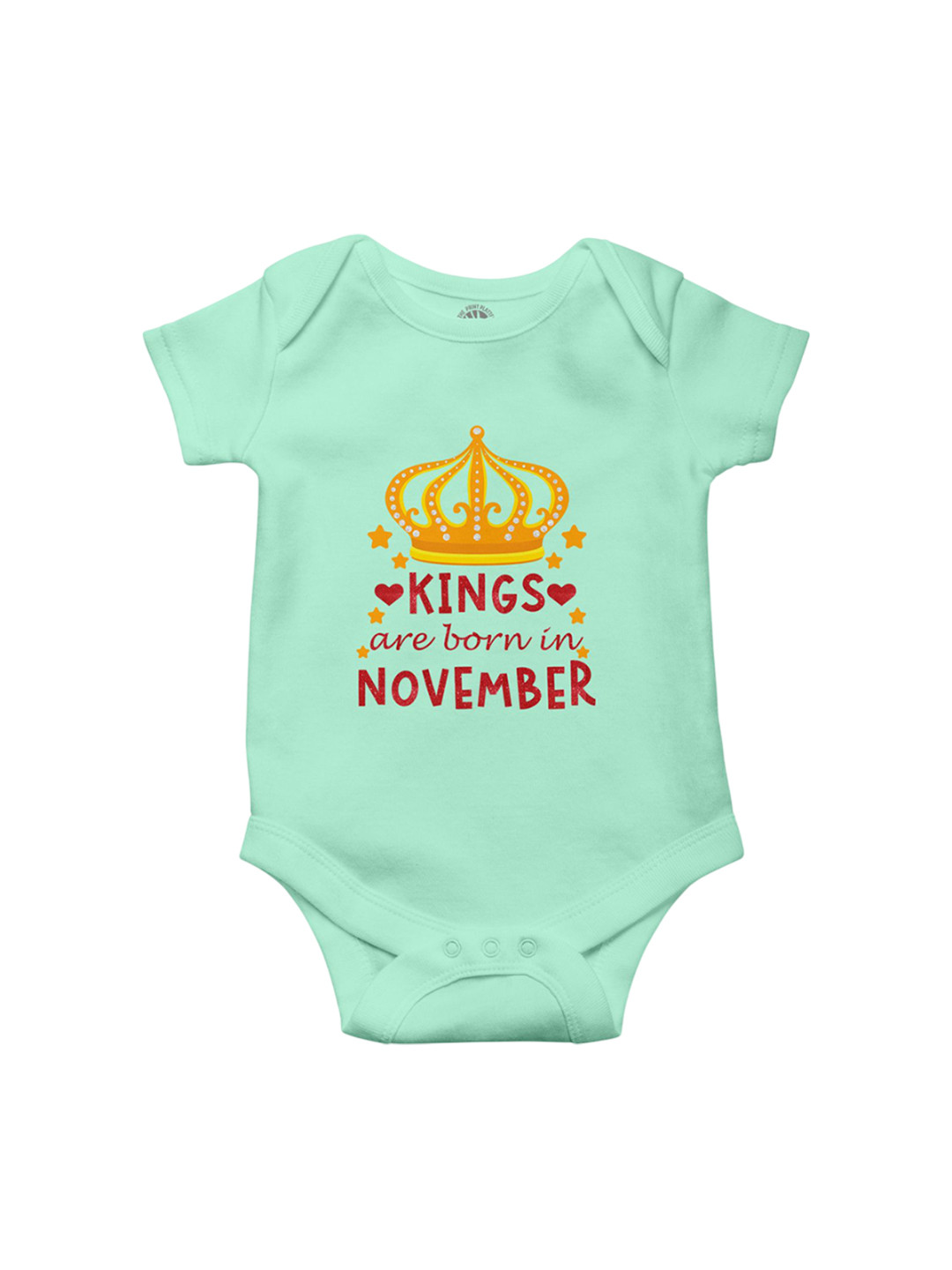 THE PRINT PLATTER Kids Born In November Printed Envelope Neck Cotton Bodysuit