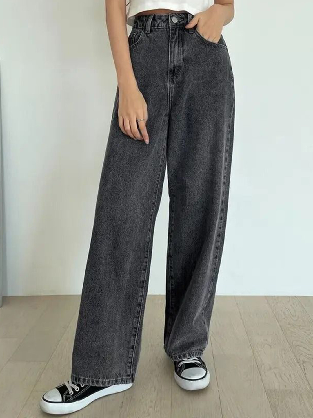 SAKIA Women Jean Wide Leg High-Rise Light Fade Jeans Trendy Wide-Leg Jeans Collection