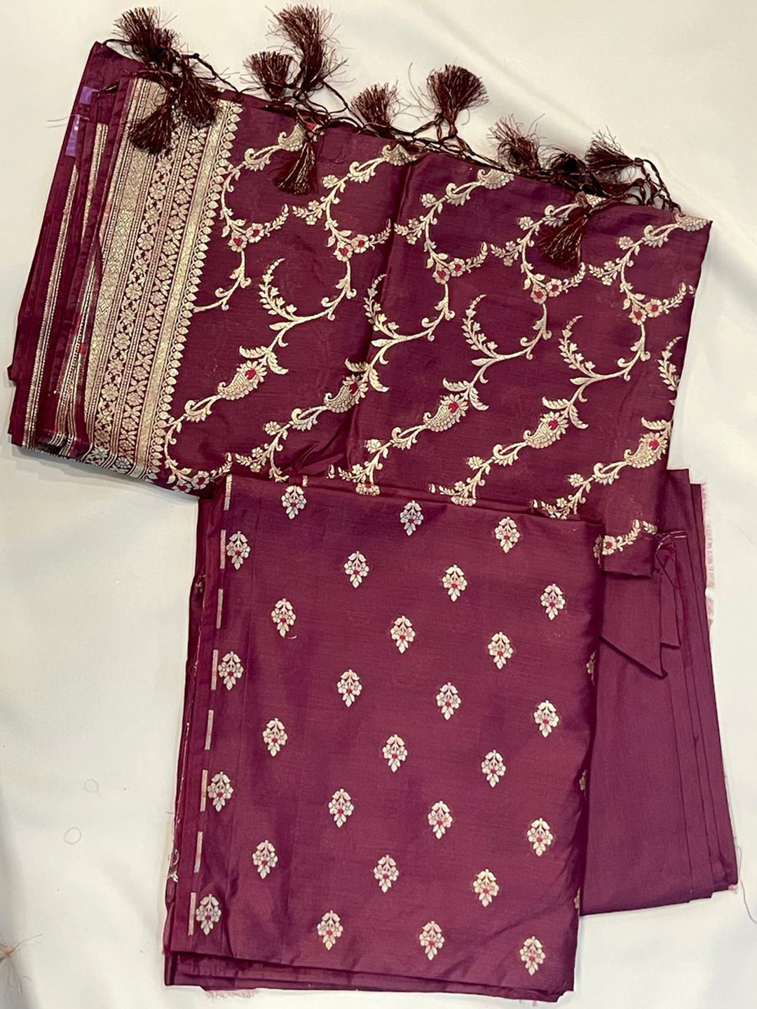 NEE DESIGNSS Embroidered Pure Silk Unstitched Dress Material