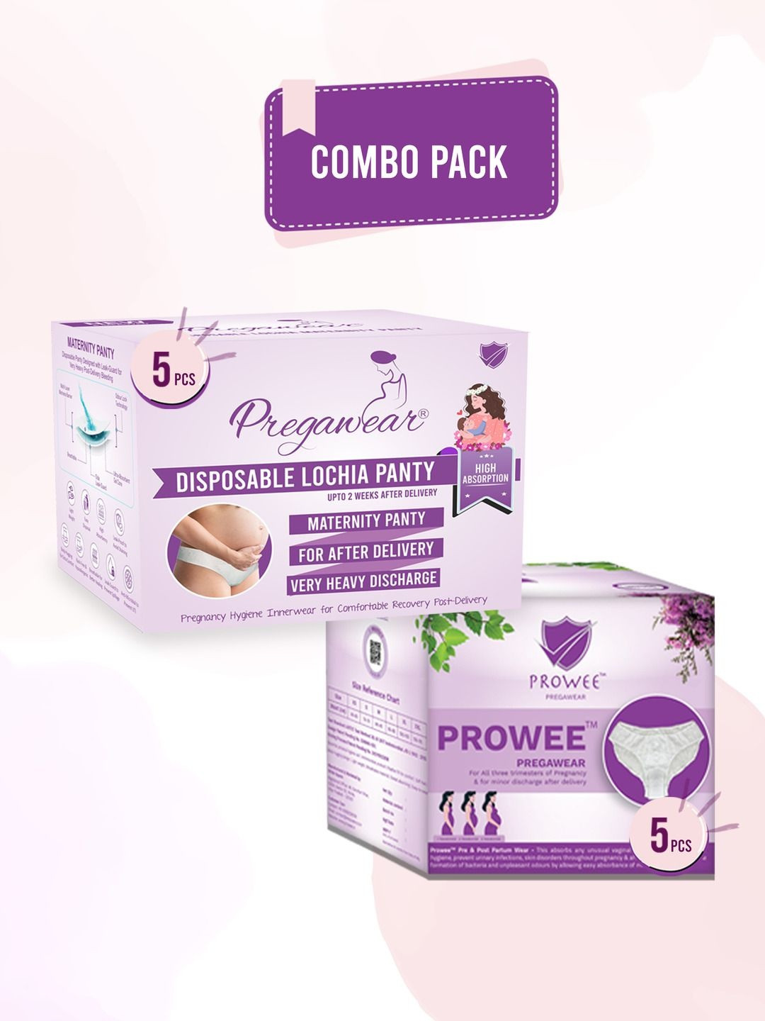 Pregawear Pack Of 2 Maternity Solid Mid-Rise Inner Elastic Antifungal Briefs