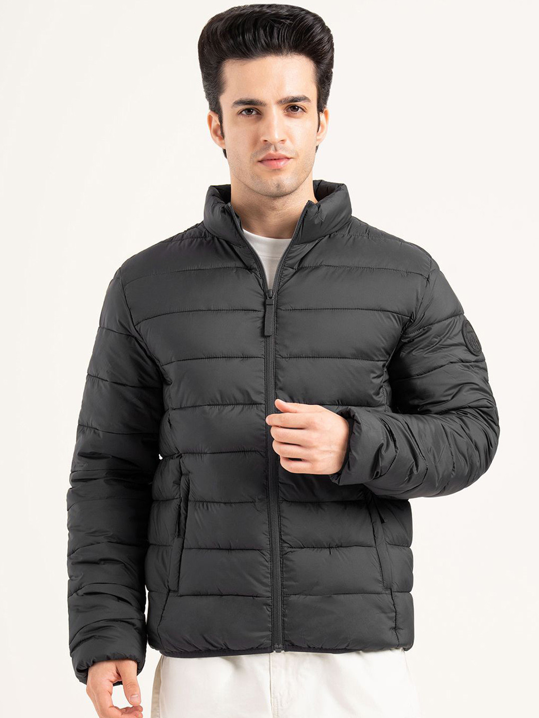 Red Tape Men Stand Collar Heatseal Technology Padded Jacket