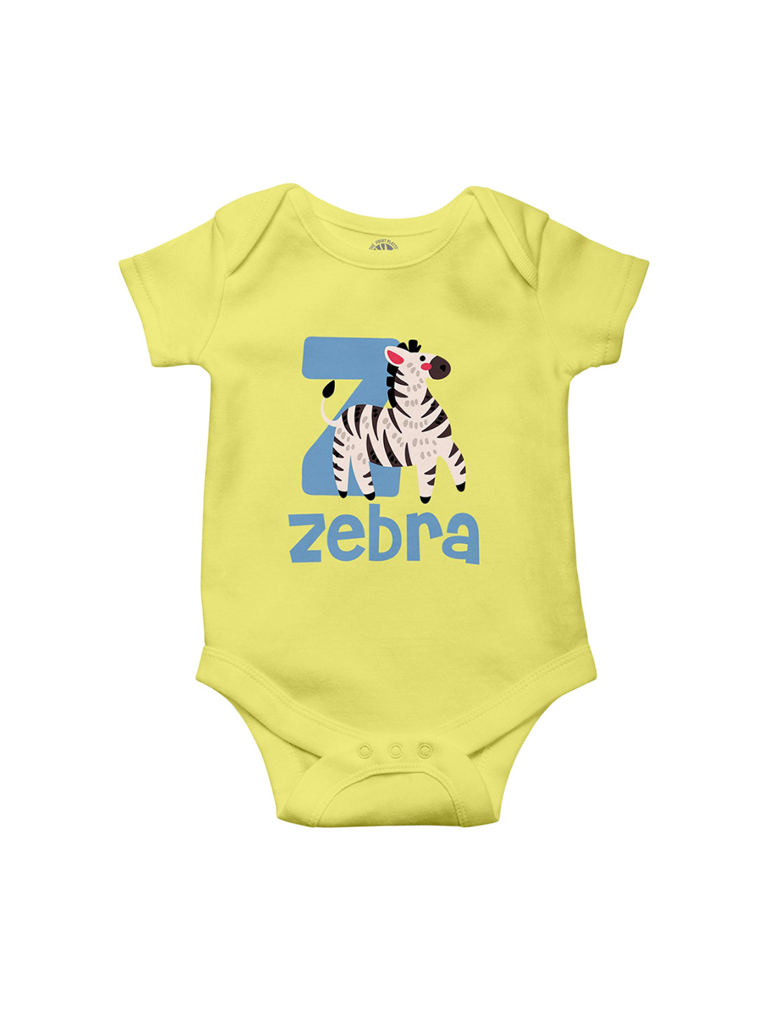 THE PRINT PLATTER Kids Zebra Printed Ultra bio wash with Envelope Neck Cotton Bodysuit