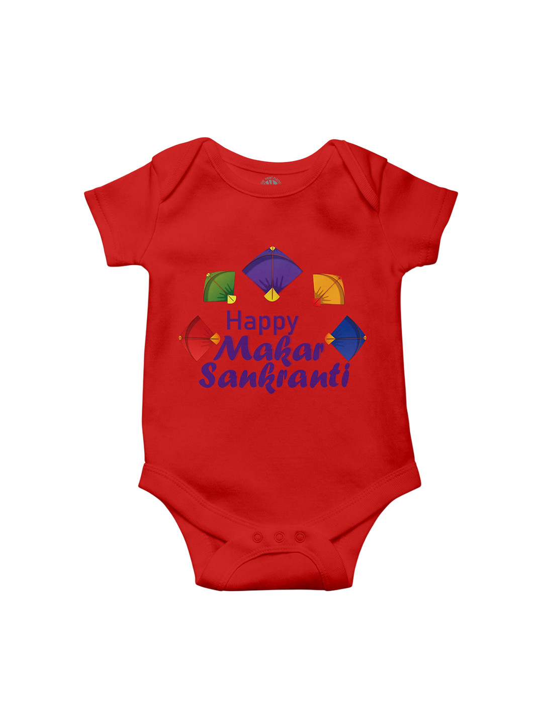 THE PRINT PLATTER Infants Kids Makar Sankranti Printed Cotton Bodysuit