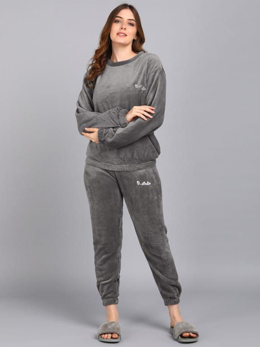 GRX Women Pure Wool Winter Co-art Set Night suit