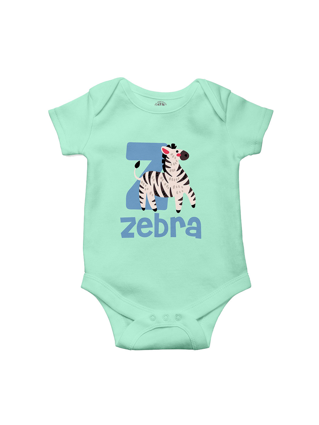 THE PRINT PLATTER Kids Zebra Printed Ultra bio wash with Envelope Neck Bodysuits