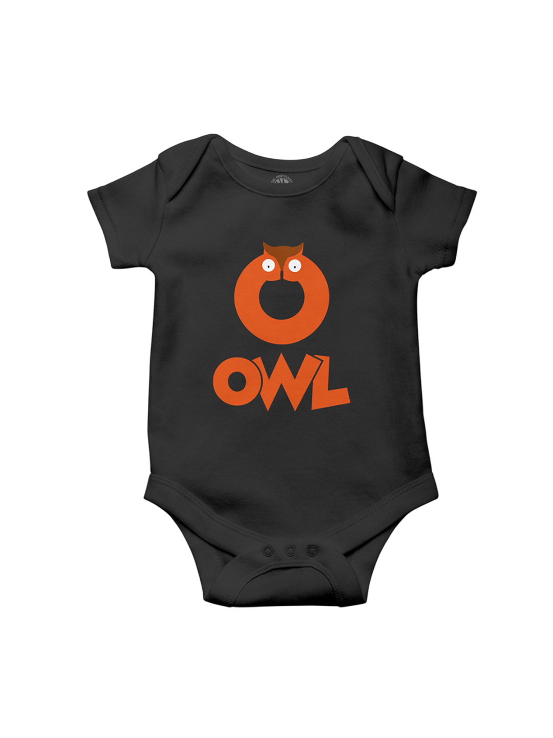 THE PRINT PLATTER Kids Infants Owl Printed Envelope Neck Bio Wash Cotton Bodysuit