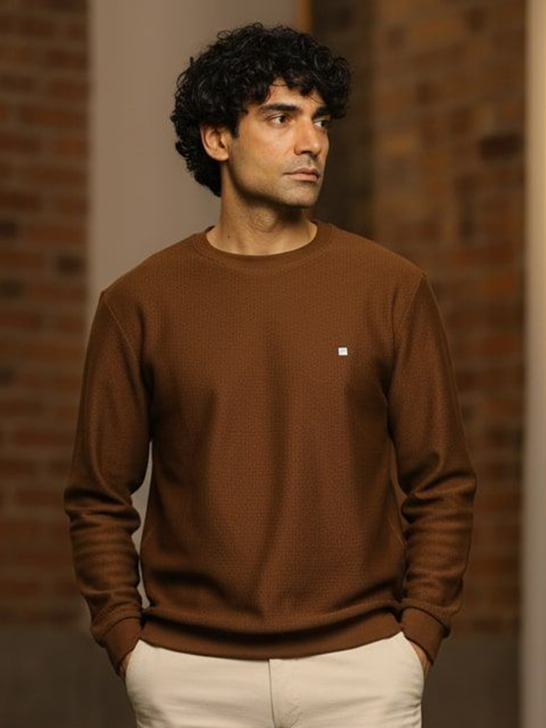 OTTO Men Self Design Round Neck T-shirt