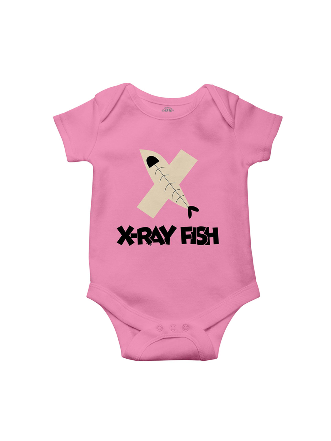THE PRINT PLATTER Kids X Ray Fish Printed Bio Wash Envelope Neck Cotton Bodysuit