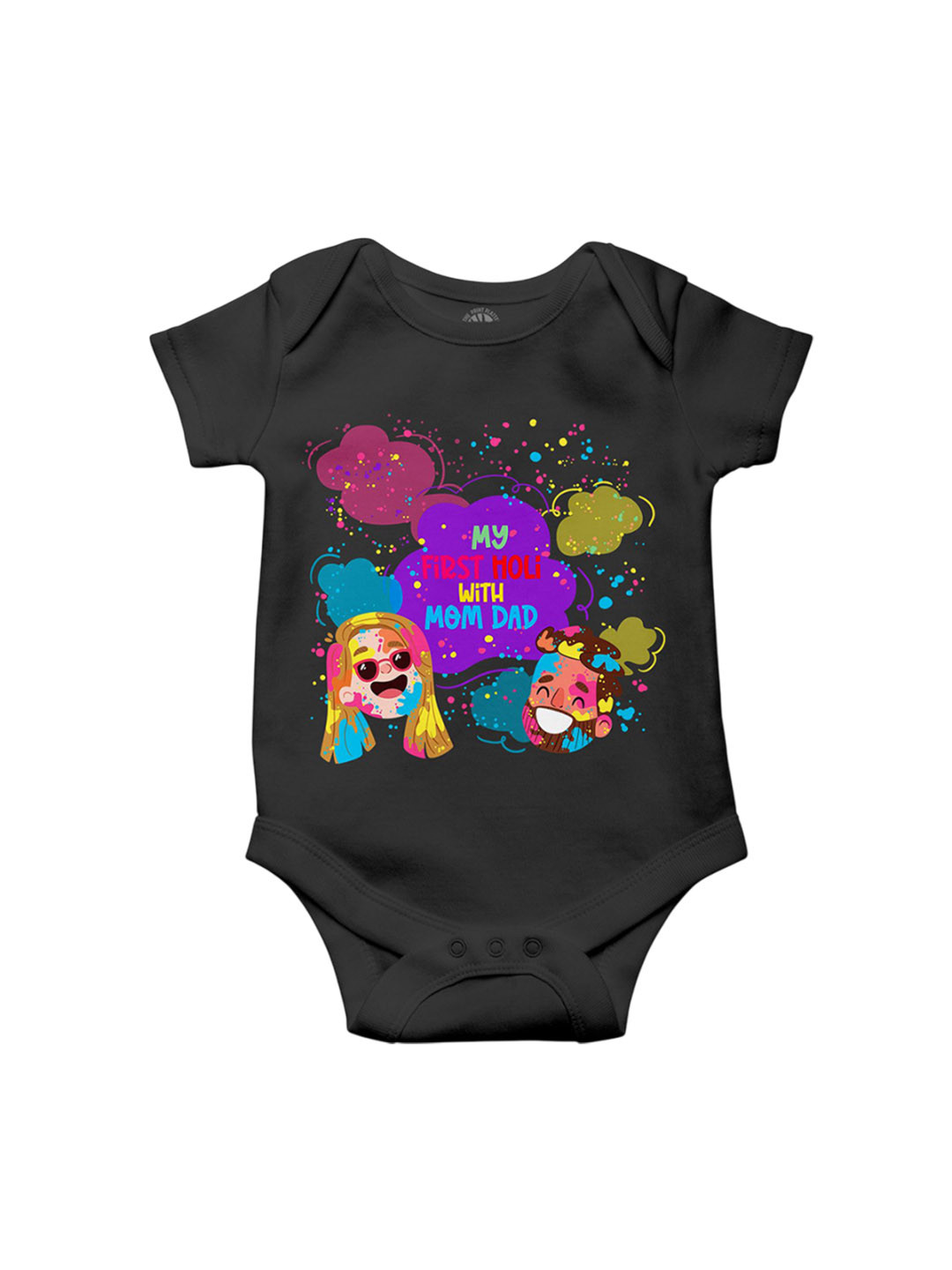 THE PRINT PLATTER Infants Holi Printed Cotton Bodysuit