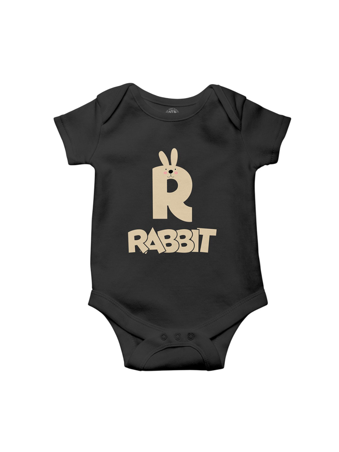 THE PRINT PLATTER Infants Kids Rabbit Printed Cotton Bodysuit