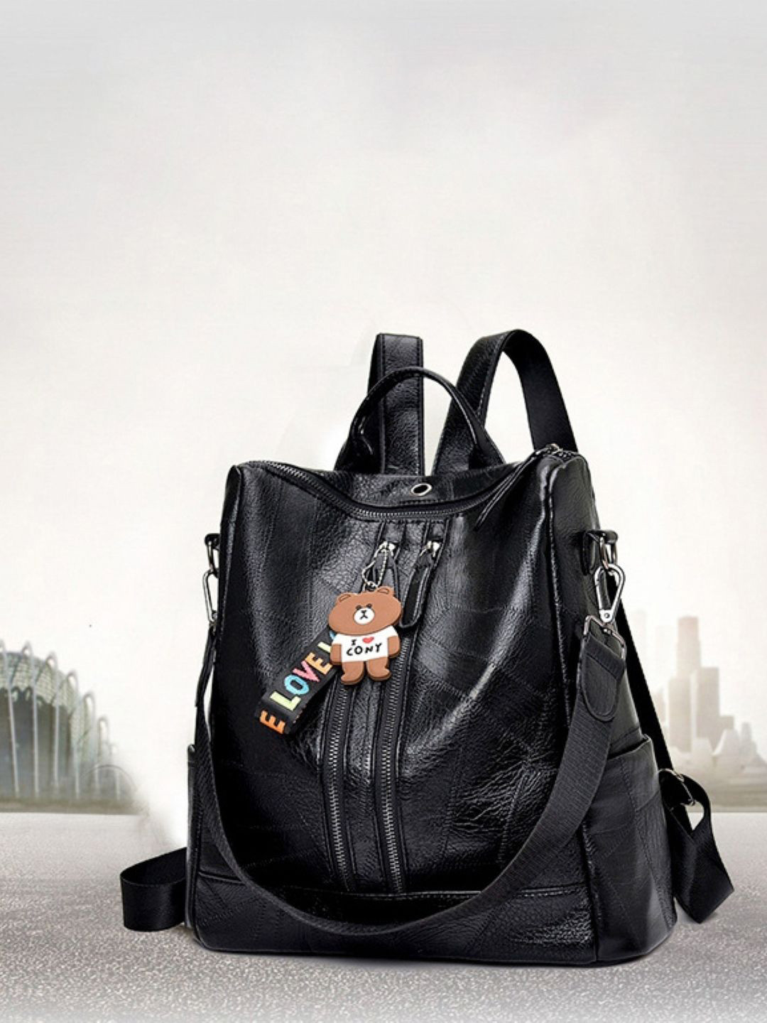 KPOP Women Textured Non-Padded Ergonomic Backpack