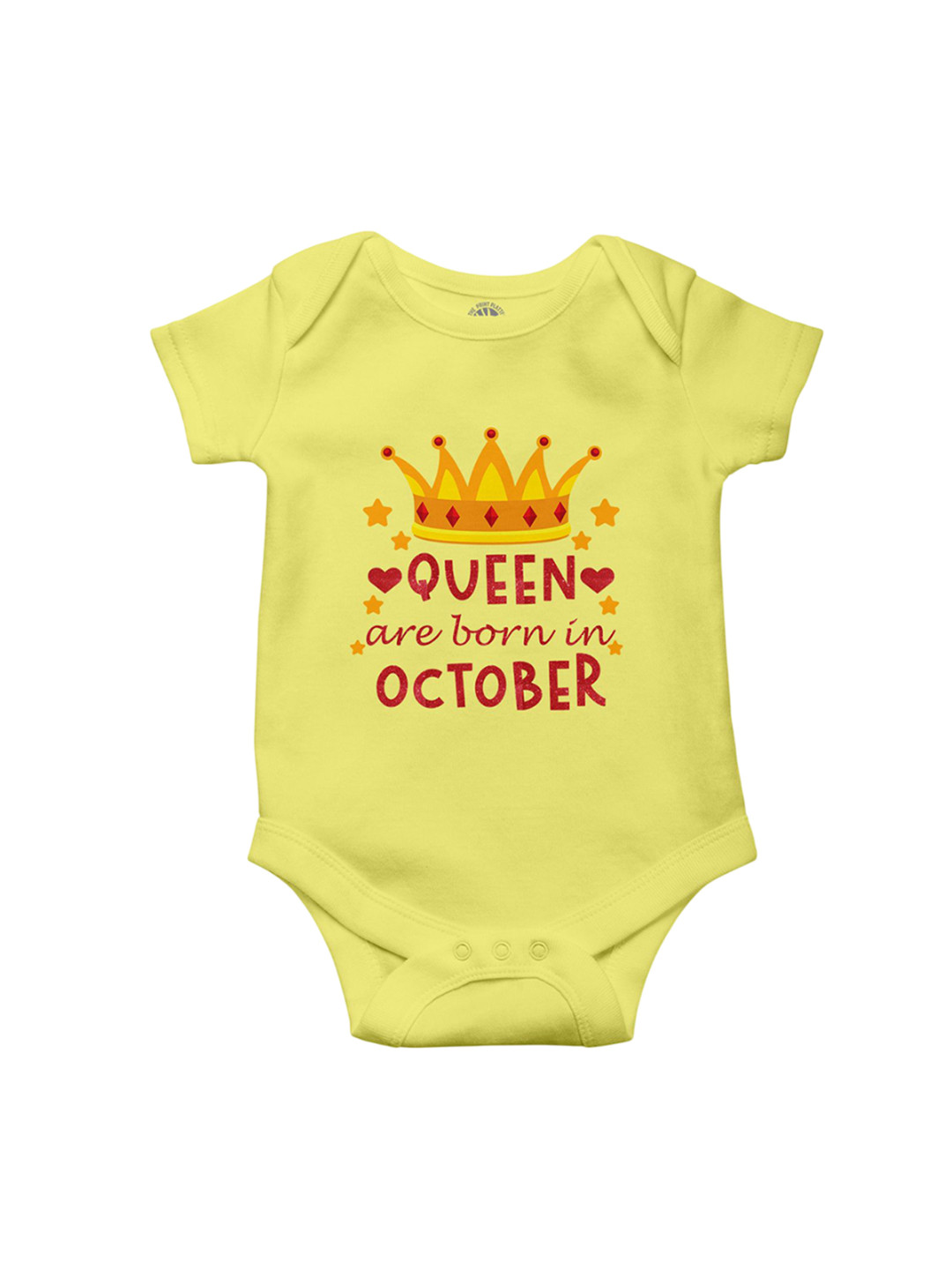THE PRINT PLATTER Kids Born In October Printed Bio Wash Envelope Neck Cotton Bodysuit