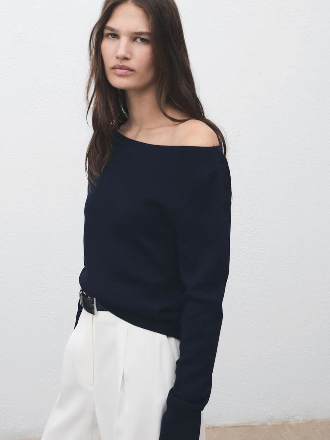 MANGO Fine-Knit Boat-Neck Pullover