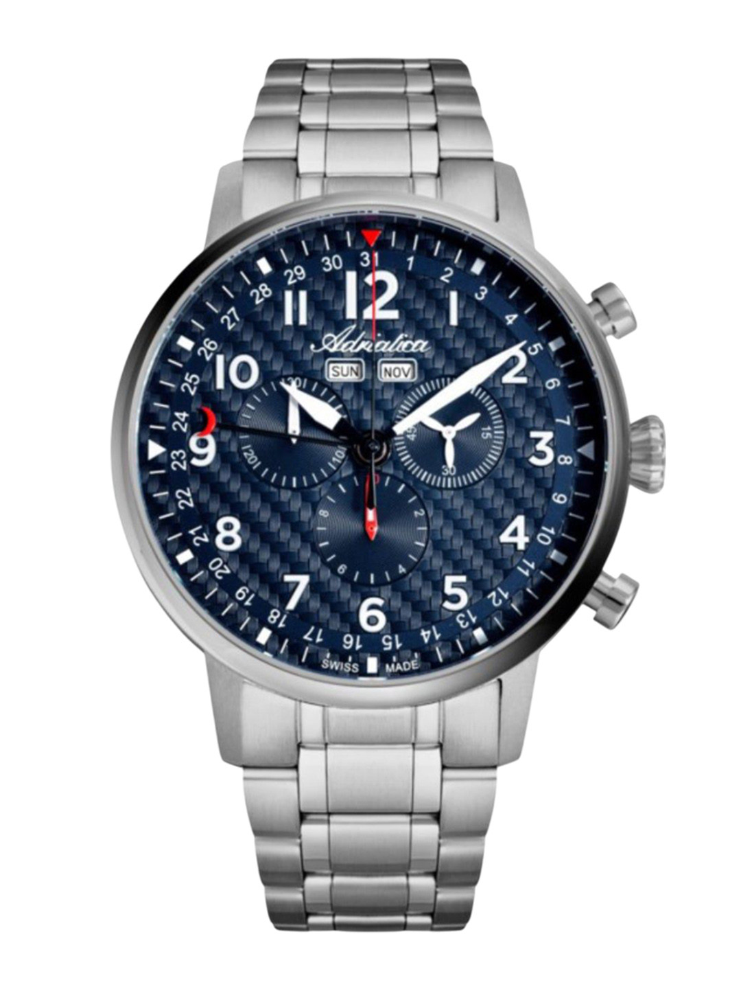 Adriatica Men Textured Dial & Stainless Steel Straps Analogue Watch A8308.4125CH